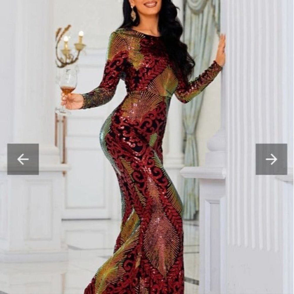 PREMIUM A LINE SEQUINED SPECIAL OCCASIONS MAXI DRESS